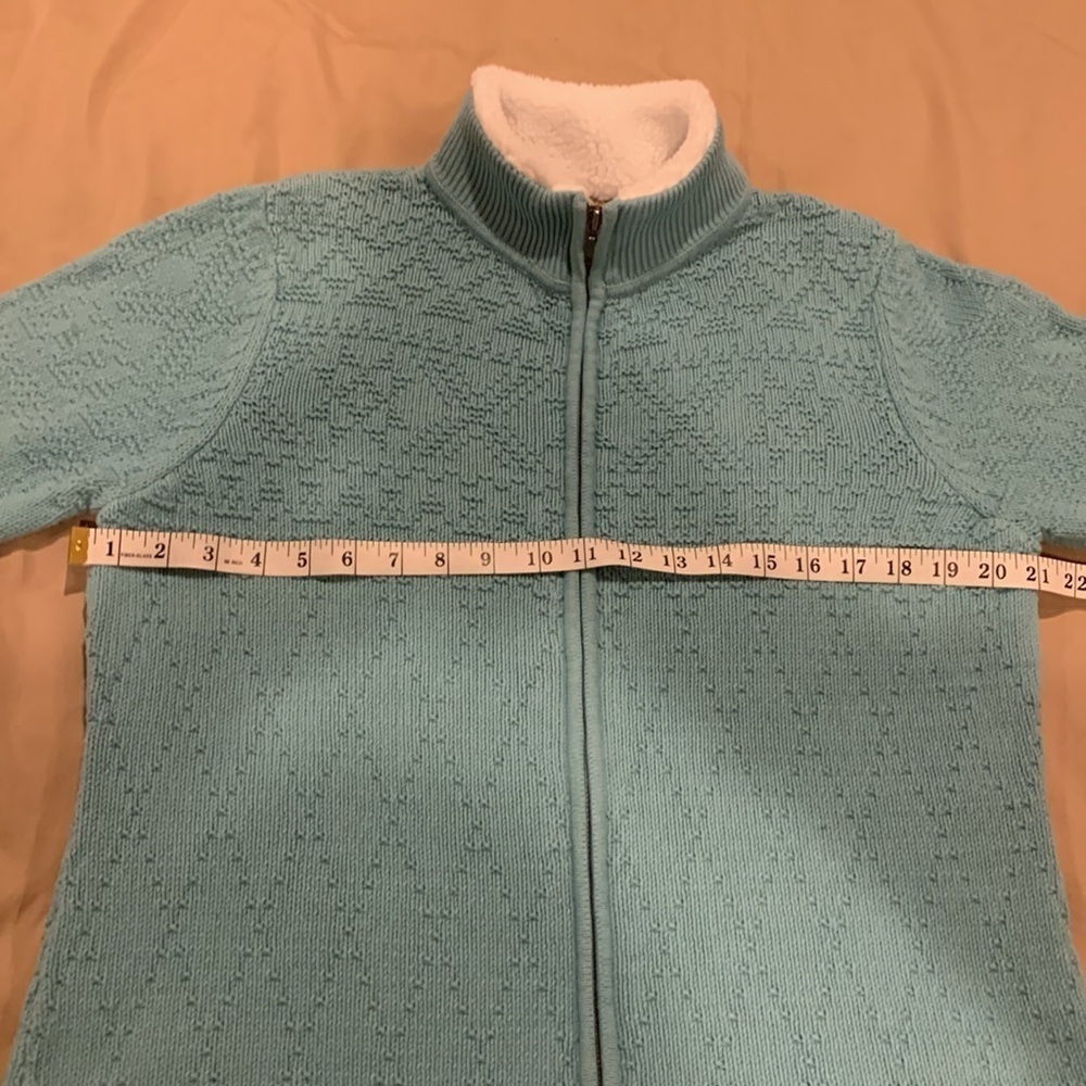 Croft & Barrow Full Zip Turquoise Jacket with Sherpa Collar Size Large - Picture 11 of 15